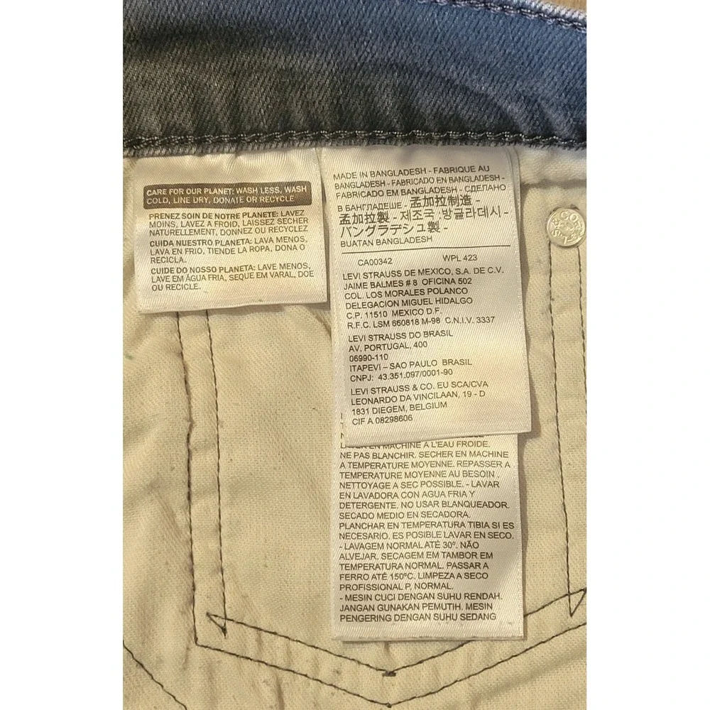 Levi's 569 Loose Fit Straight Mens 34x34 Black Faded Cotton Denim Jeans